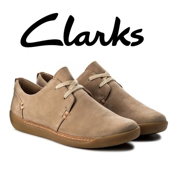 CLARKS Women's Un Haven Lace Up Sand Nubuck - Picture 1 of 11